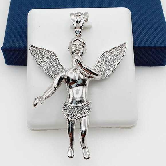 "925 Sterling Silver Plated CZ Pendant, INUS1BR091 - Picture 1 of 11